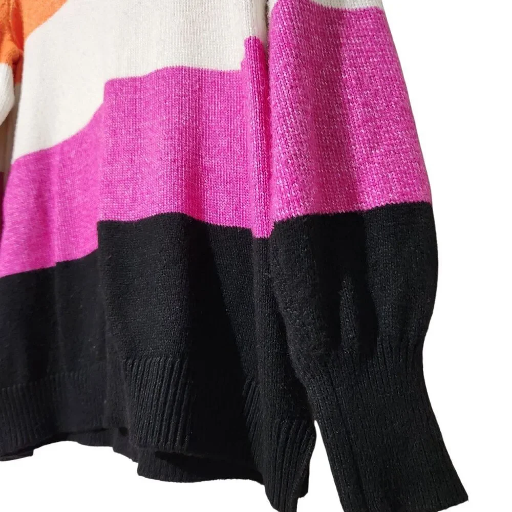 Lane Bryant Sweater Size 14/16 Striped Tunic Sweater Colorful - Picture 8 of 15